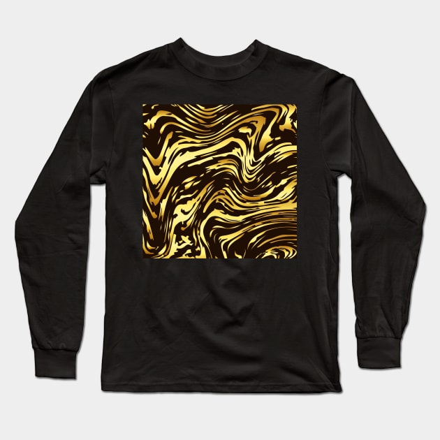 Shiny golden marble texture Long Sleeve T-Shirt by TheSkullArmy